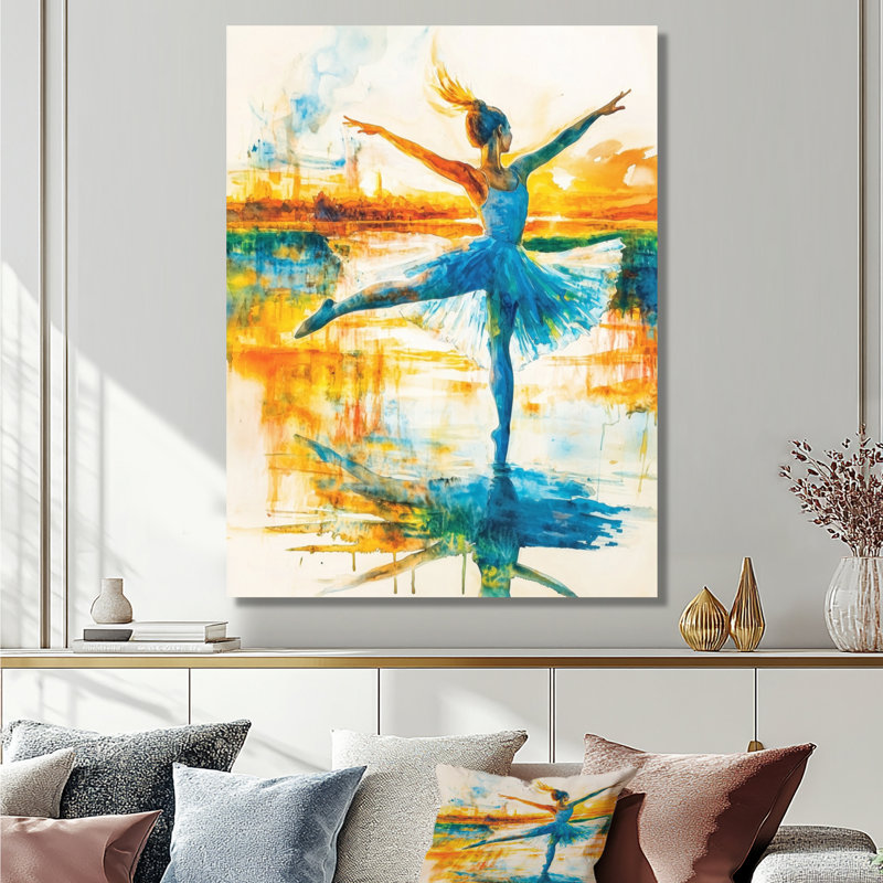 Watercolor Dancer Soft Ethereal Movement II - Ballet Metal Wall Decor, Glam Metal Print, 20" H x 12" W x 0.84" D