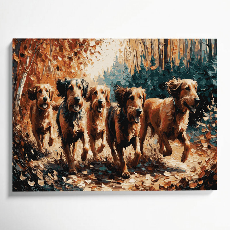«Dogs Otterhound Brown», art mural sur toile, H 11 po x l 14 po