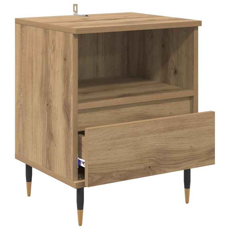 40cm W Manufactured Wood Bedside Table, Artisan Oak
