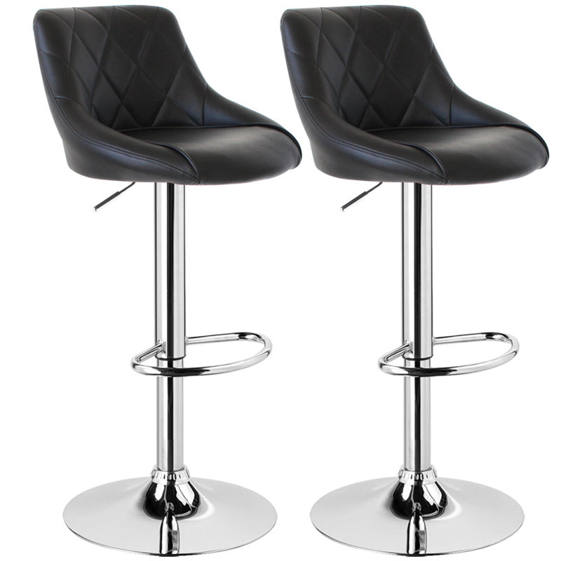 Figge Swivel Upholstered Counter Stool, Black