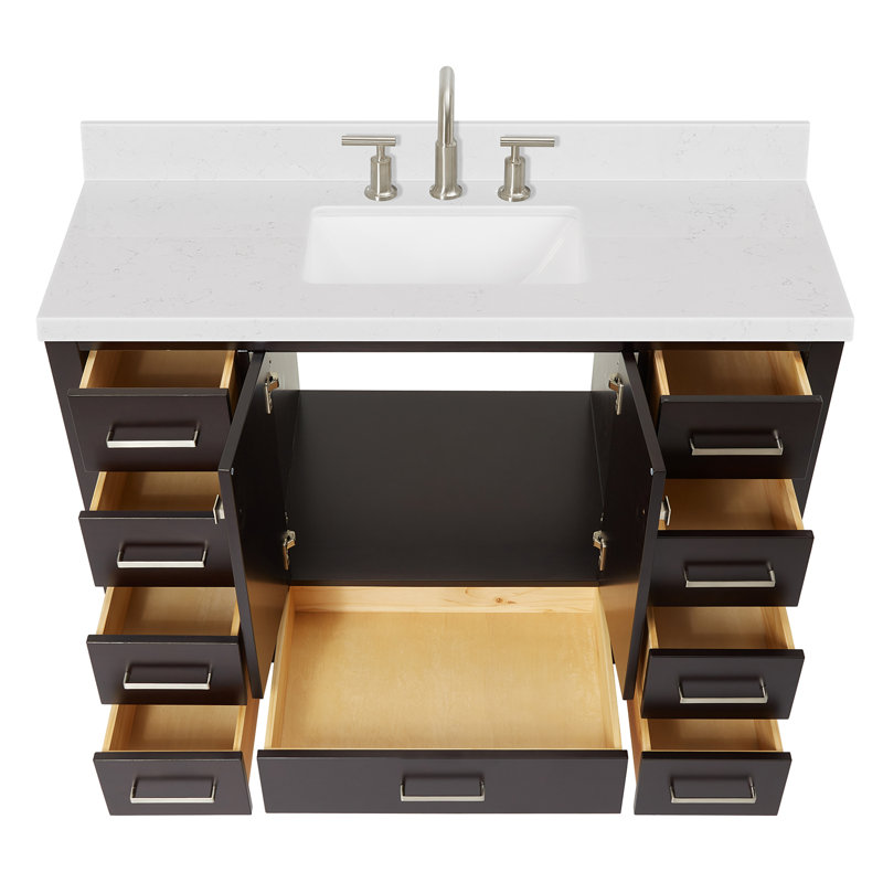 Ensemble de meuble-lavabo simple 48 po , Rectangular, Espresso