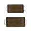 Plateau décoratif 26 po x 12,5 po x 4 po en bois de style industriel rustique brun