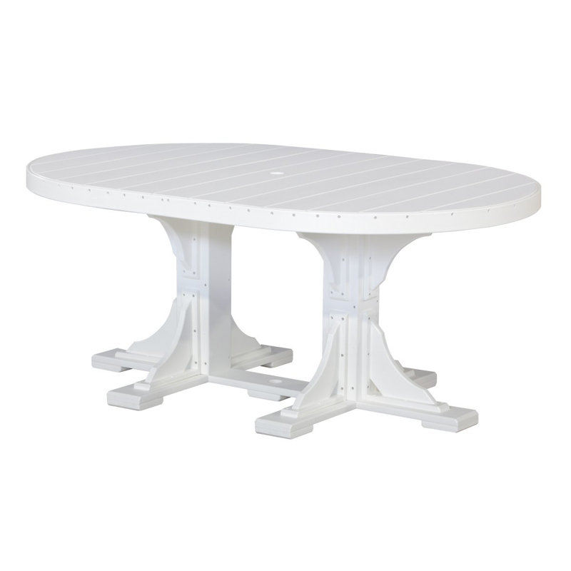 Table ovale Pelagius, Blanc, H 36,25 po x l 72,5 po x P 48 po , Blanc
