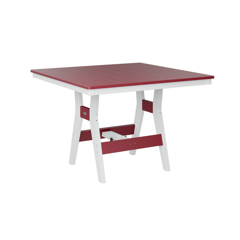 Table carrée à hauteur de comptoir de 44 po Bulger, Rouge écarlate, H 35,5 po x l 44 po x P 44 po