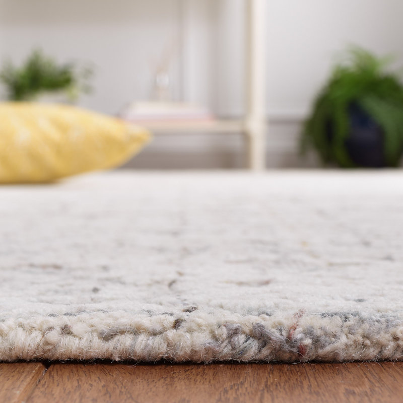 Tapis ivoire touffeté à la main Meira, Rectangle de 5 pi x 8 pi