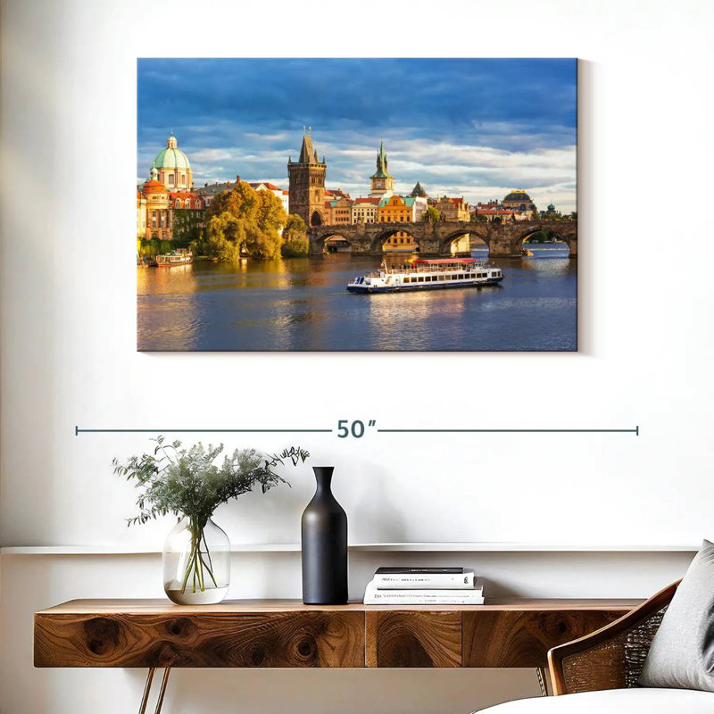 Vue pittoresque de Prague, H 26 po x l 39 po