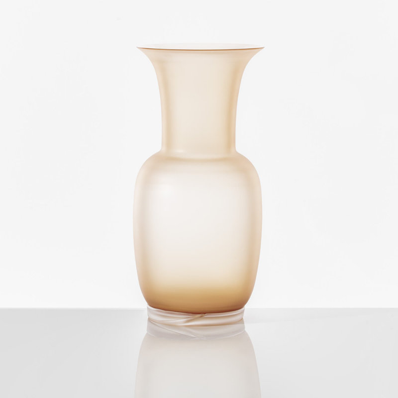 Venini Opalino Vase, 16.54" H x 7.87" W x 7.87" D, Apple Green