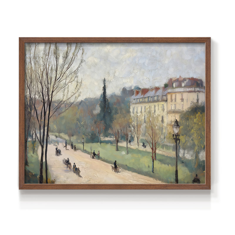 Paysage, série XXIV, reproduction encadrée, Noyer, H 22 po x l 28 po