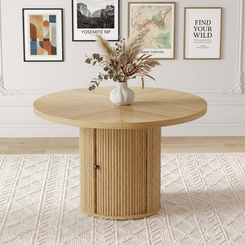 Table de salle à manger ronde, Bois
