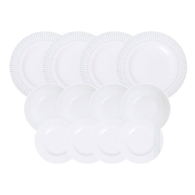 Monocroma Piece Porcelain China Dinnerware Set - Service for 4