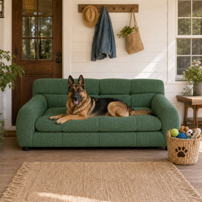Lit pour chien en lin, canapé rembourré pour chien, lit de repos confortable pour animaux de compagnie