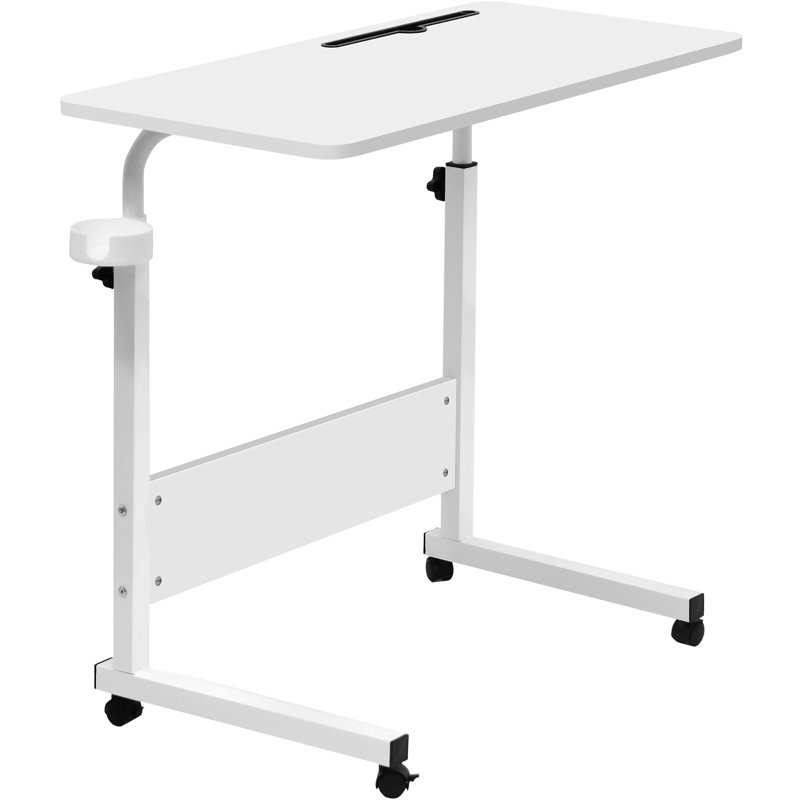 Adjustable Computer Desk, White, 69cm H x 80cm W x 40cm D