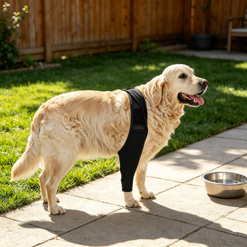 Dog Thigh Support Sleeve Adjustable Knee Protection Leg Wrap Soft Flexible Pet Leg Brace Reduce Joint Pressure For Dogs Recovery Walking Outdoor Activity Care