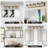 40" Bathroom Vanity Fixture, 5- Wall Sconce With Clear Glass Shades, Black And Wood Grain, Industrial Vivacity Lighting, Bath Glass, Charm