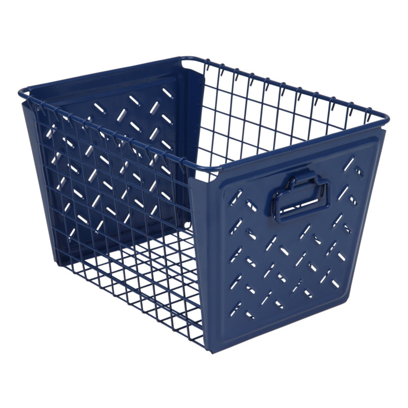Panier en métal Juliana, Bleu marine