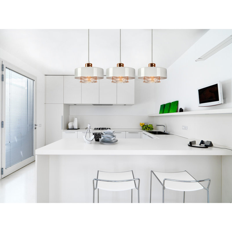 Hico 3 - Light Kitchen Island Pendant, White