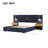 King Size Velvet Bed Frame Channel Tufted Wingback Headboard Platform Bed/Strong Wooden Slats