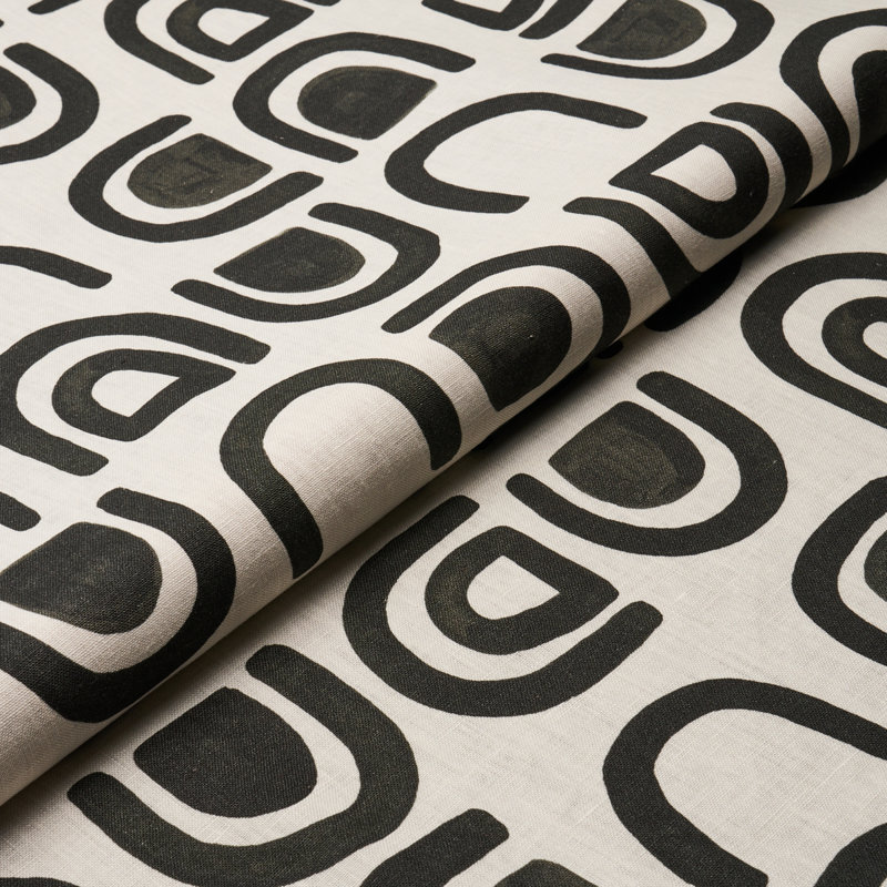 Tissu en lin Schumacher x Hadiya Williams, Carbone