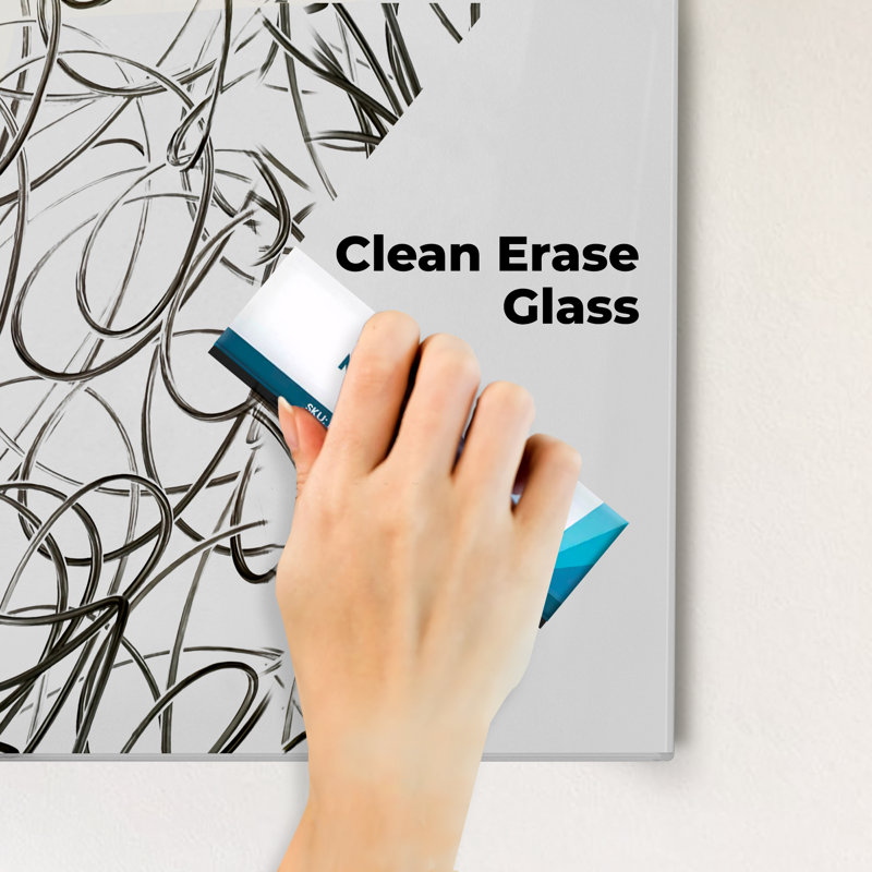 Frameless Magnetic Glass Dry Erase Board 36" x 24"