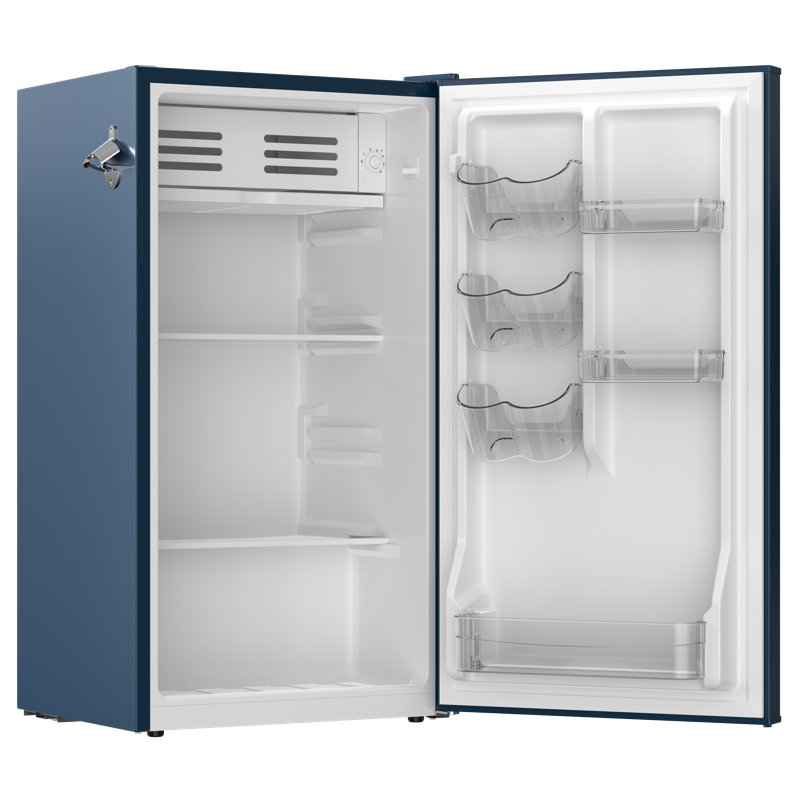 Frigidaire, 3.2 Cu. Ft. Retro Compact Refrigerator, Built-In Side Bottle Opener, Azure