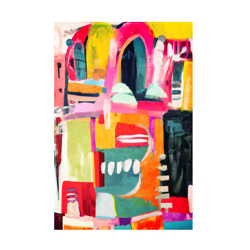«Emsal Vibrant Abstract», reproduction d'art sur toile tendue, H 32 po x l 22 po x P 2 po