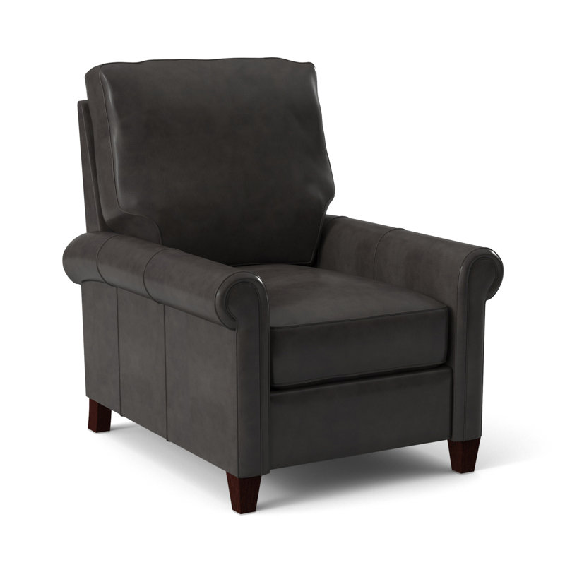 Haskins Recliner, Aspen Lenado Brown Genuine Leather, Mahogany, Manual
