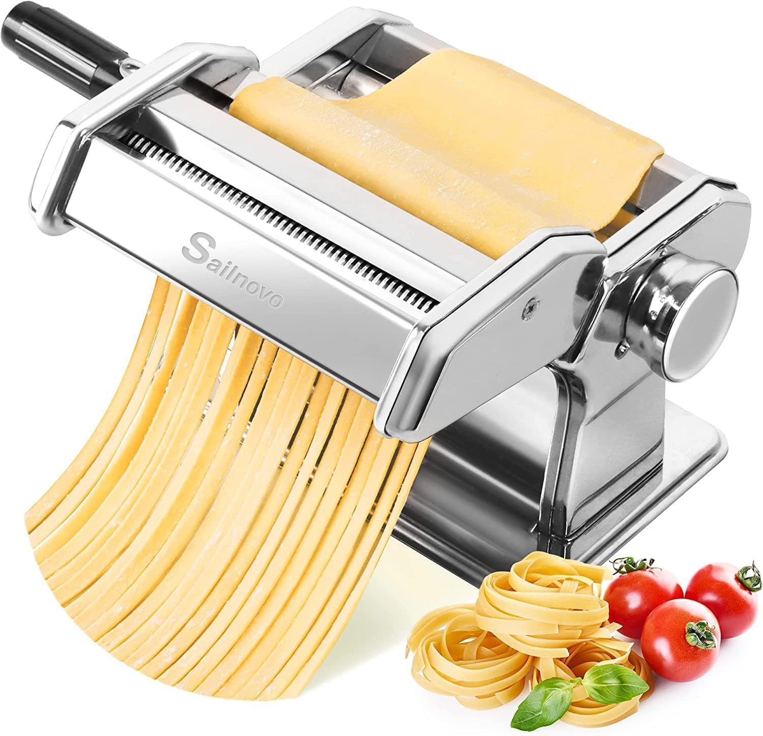 DreamDwell Home Manual Pasta Maker 7 Thickness Settings for Spaghetti,  Fettuccini, Lasagna, Dumpling Skins