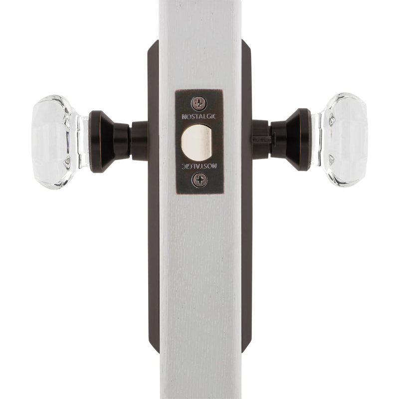 New York Plate with Waldorf Door Knob, Timeless Bronze, 2-3/8"