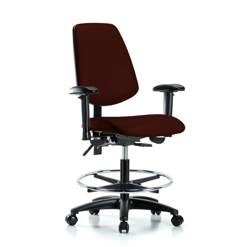 Fauteuil de dessin ergonomique Iyanna, Bourgogne, Roulettes, Inclus