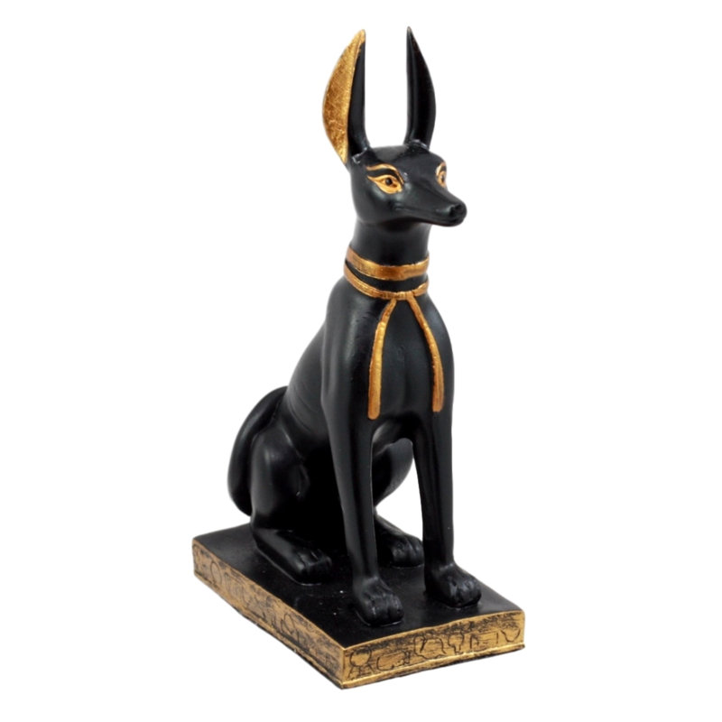 Figurine anubis égyptien classique Jolyn, H 5 po x l 3 po x P 2 po