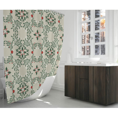 Rideau de douche ultra-mince Winter Mistletoe