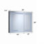 Armoire à pharmacie rectangulaire en aluminium argenté encastré / à fixation en surface 36 po x H 30 po avec miroir DEL et horloge