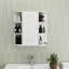 Armoire de salle de bain à miroir blanc - 6 tablettes ouvertes, 3 tablettes réglables à faible encombrement