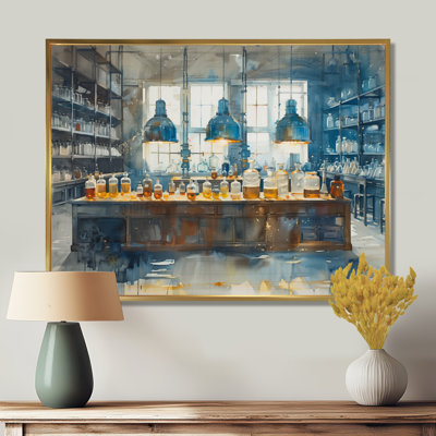 Salon d'art mural bleu et jaune