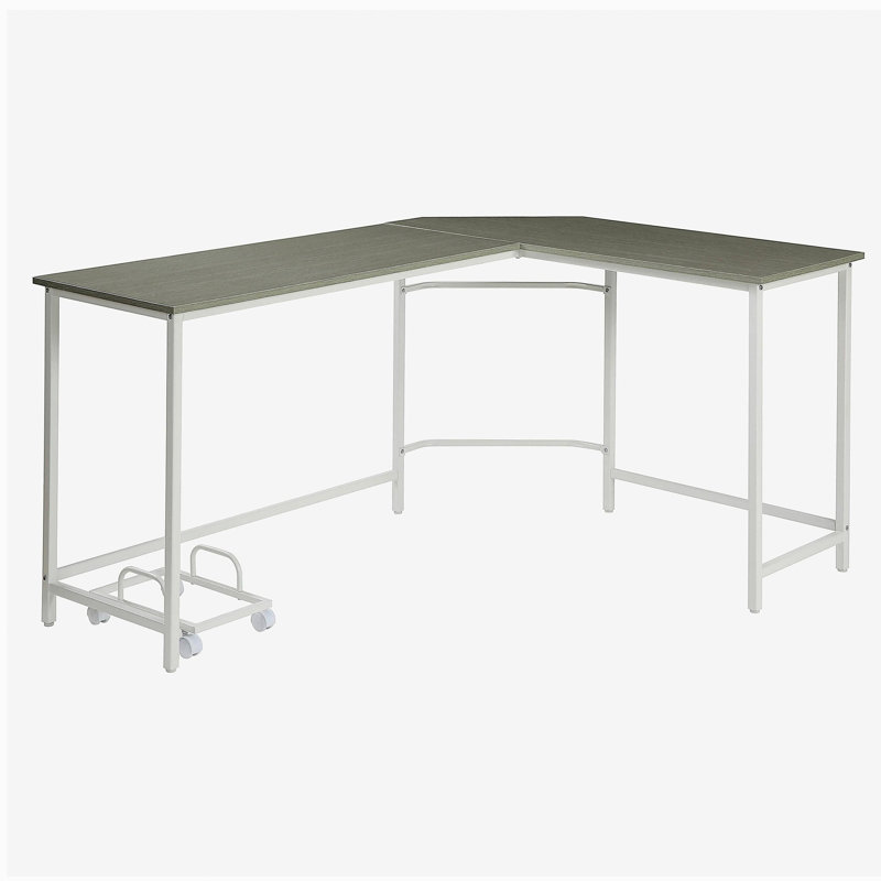 Bureau en L gris et blanc, Gris / Blanc