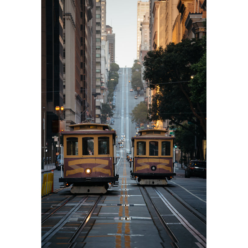 Angelie San Francisco Cable Cars by Bluejayphoto - Wrapped Canvas Print, 46cm H x 30cm W x 3.8cm D