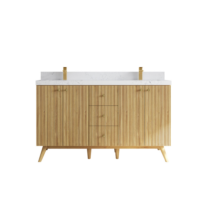 Ensemble de meuble-lavabo double 60 po Dieterger, Empira blanc