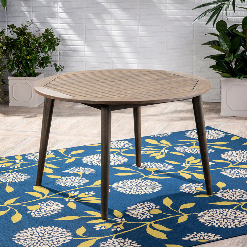 Table de salle à manger en bois gris gris, 45,92 po x 45,92 po, Gris, H 29,68 po x l 46,34 po x P 45,92 po