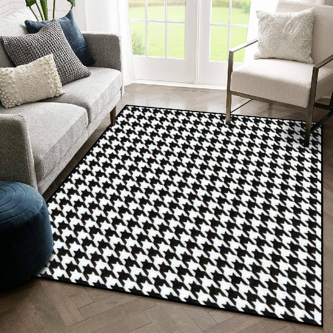 Houndstooth Plush Mat Furniture Protection Anti-Slip Couch Cover