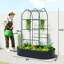 Support pour plante en métal gris foncé, 6 po, avec contrôle pratique pour l'espace extérieur, métal galvanisé