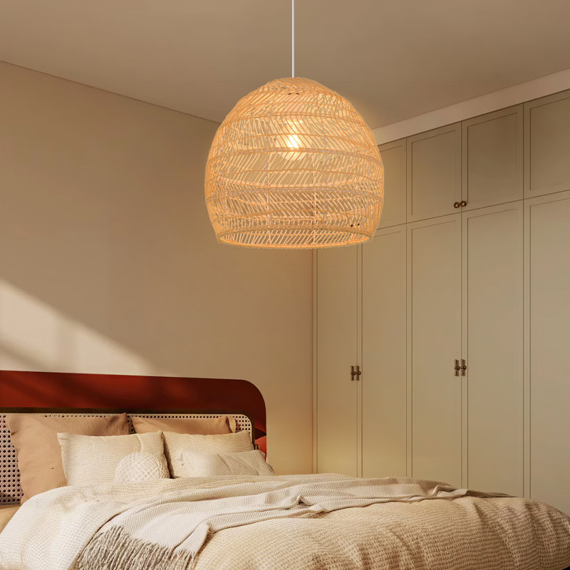 Luminaire suspendu en forme de dôme à 1 lumière Turbeville, H 23 po x l 23,62 po x P 23,62 po