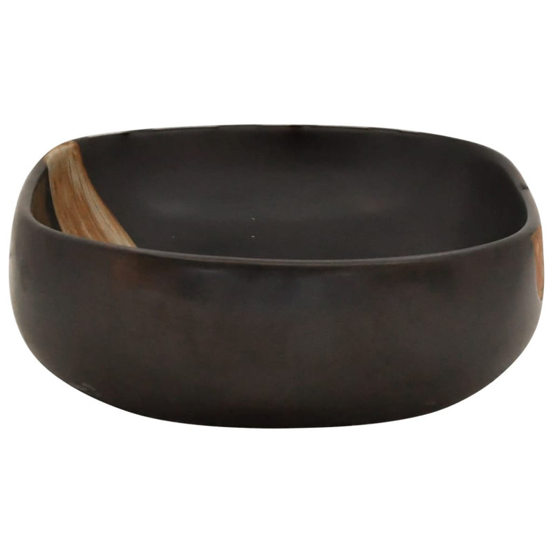 Lavabo à poser ovale noir 23,2 x 15,7 x 5,5 po vidaXL