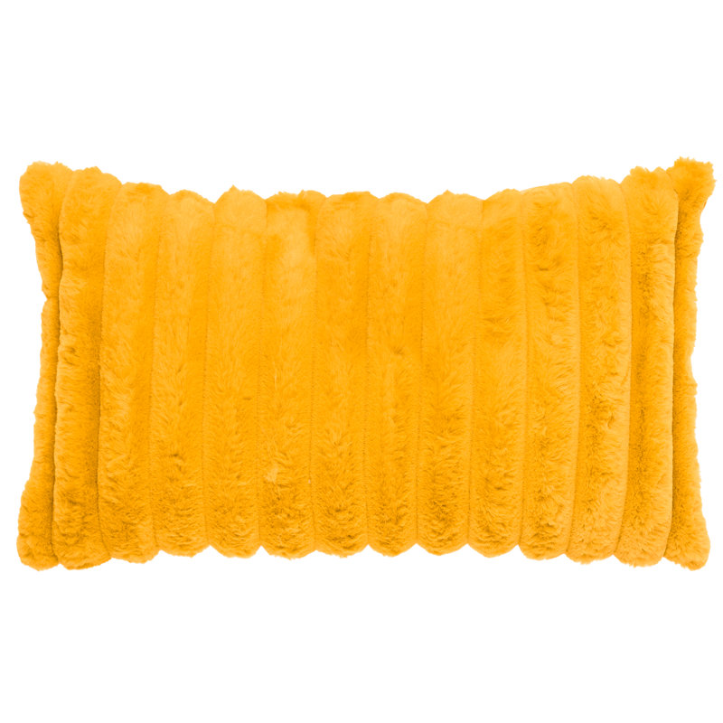 Coussin en fausse fourrure réversible Raya (ensemble de 2), Yellow