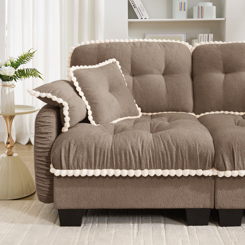 Canapé Chenille Cloud, L 70 po, Chenille brun