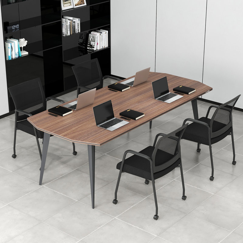 Hokku Designs 6 Pcs Office Guest Chairs on Wheels w/ Metal Frame & Armrests Mesh Back Office