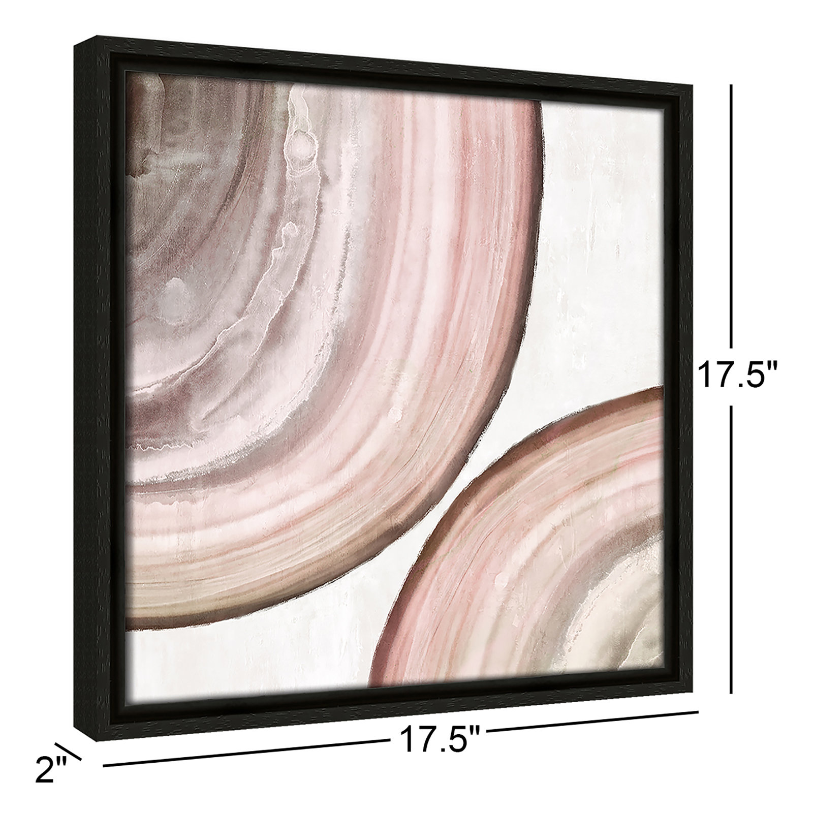 Boyd "Endless Blush" Painting by Eva Watts, 17.5" H x 17.5" W x 2" D, Espresso Framed Canvas