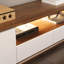 Meuble télé moderne en bois avec lumières DEL, console multimédia avec 4 tiroirs, entièrement assemblé-517464152-517464153
