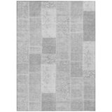 Tapis intérieur lavable 9 pi x 12 pi gris argenté et graphite