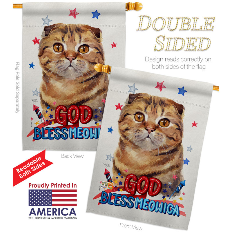 Drapeau de maison 40 x 28 pi Patriotic Scottish Fold