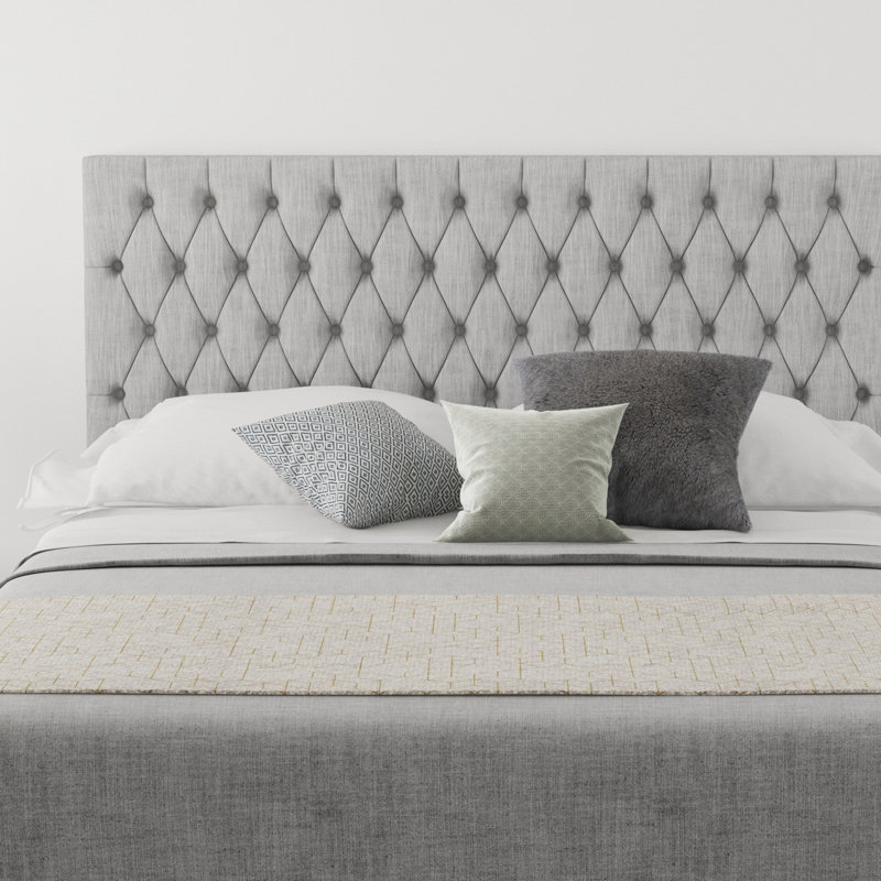 Upholstered Headboard, 100% Cotton Storm, Single (3')